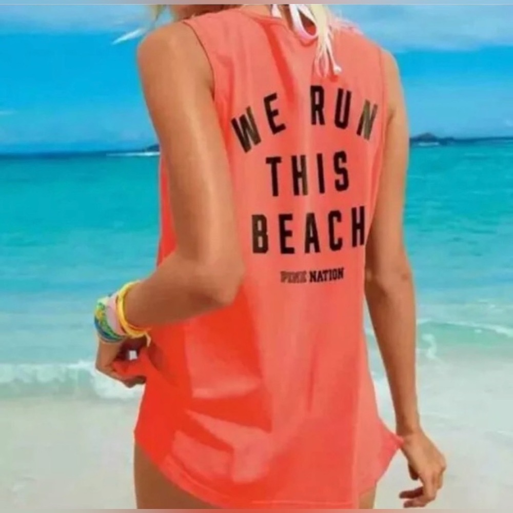 Victoria’s Secret Pink Peach Pink Tank Bathing Suit Cover Up Medium